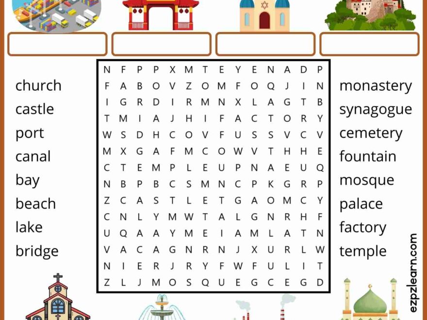 Places In The City Word Search Fun Vocabulary Activity For Kids Free PDF Download 4 4 Ezpzlearn