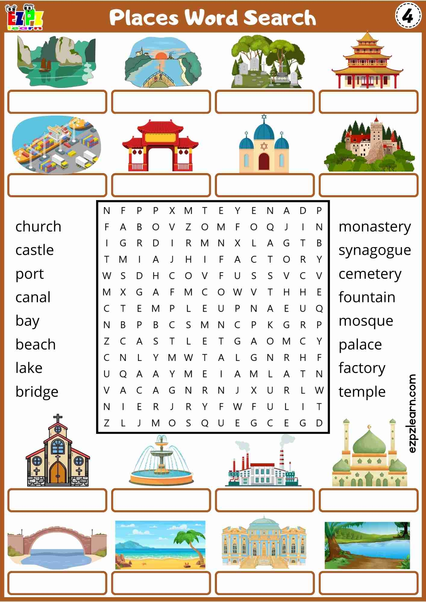 Places In The City Word Search Fun Vocabulary Activity For Kids Free PDF Download 4 4 Ezpzlearn