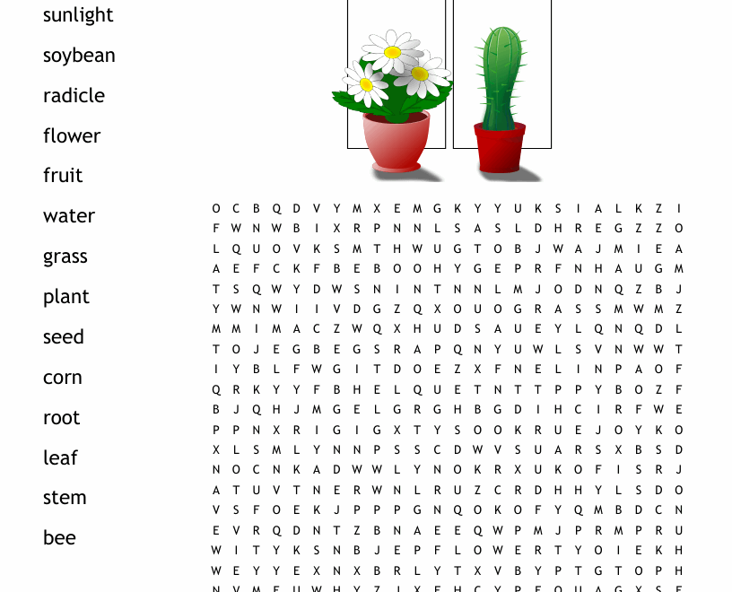 Plants Word Search WordMint