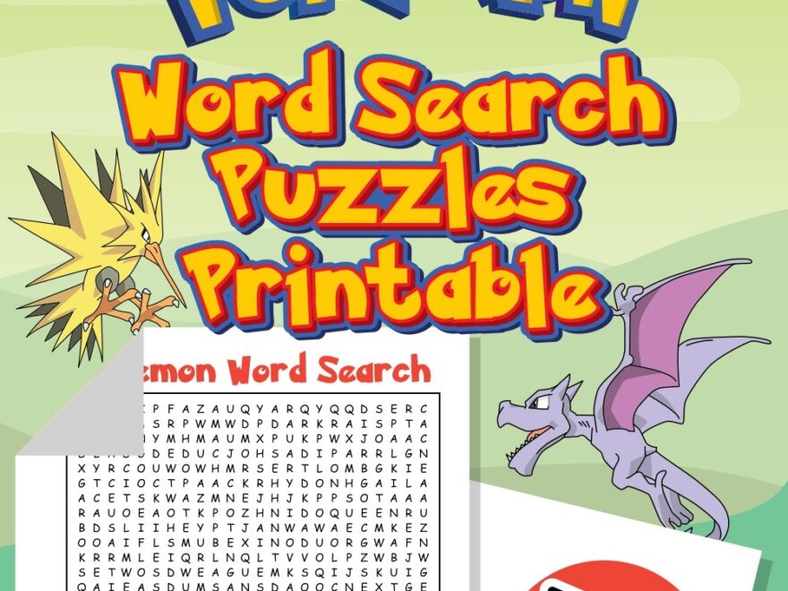Pokemon Word Search Puzzles 10 Free PDF Printables Printablee