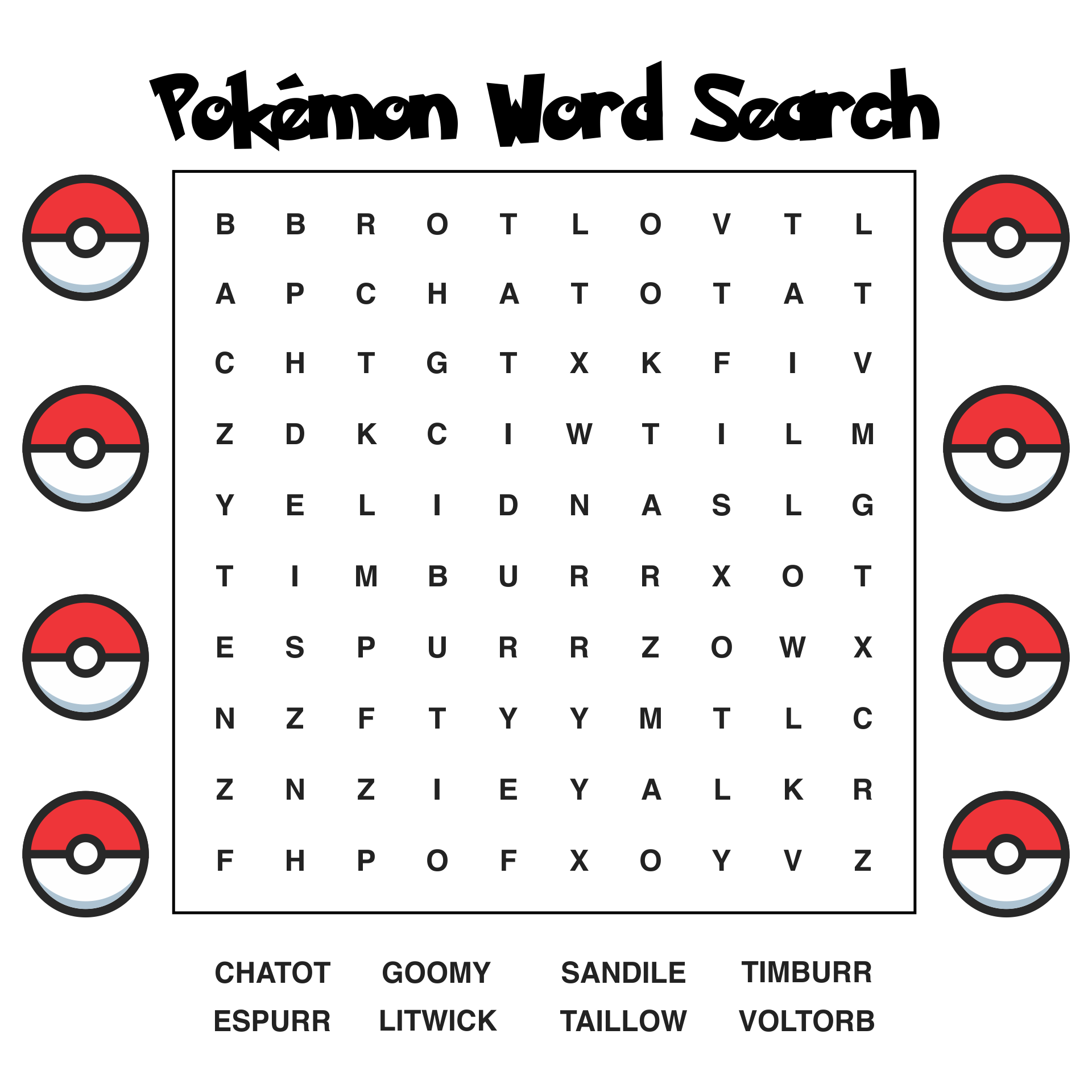 pokemon word search worksheets library