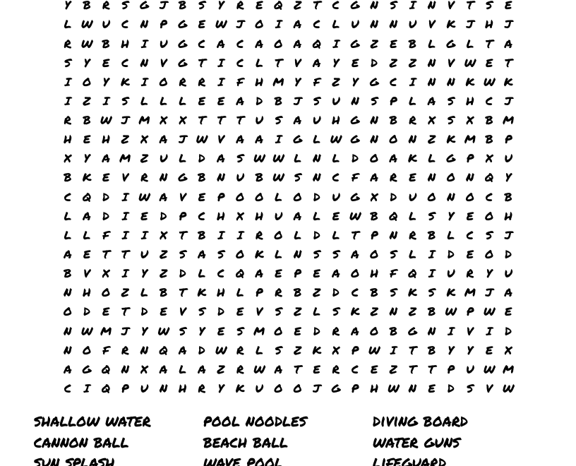 POOL Word Search WordMint
