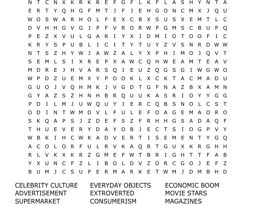 POP ART Word Search WordMint