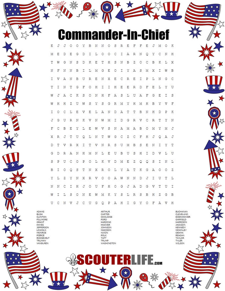 President s Day Word Search ScouterLife President s Day Word Search ScouterLife