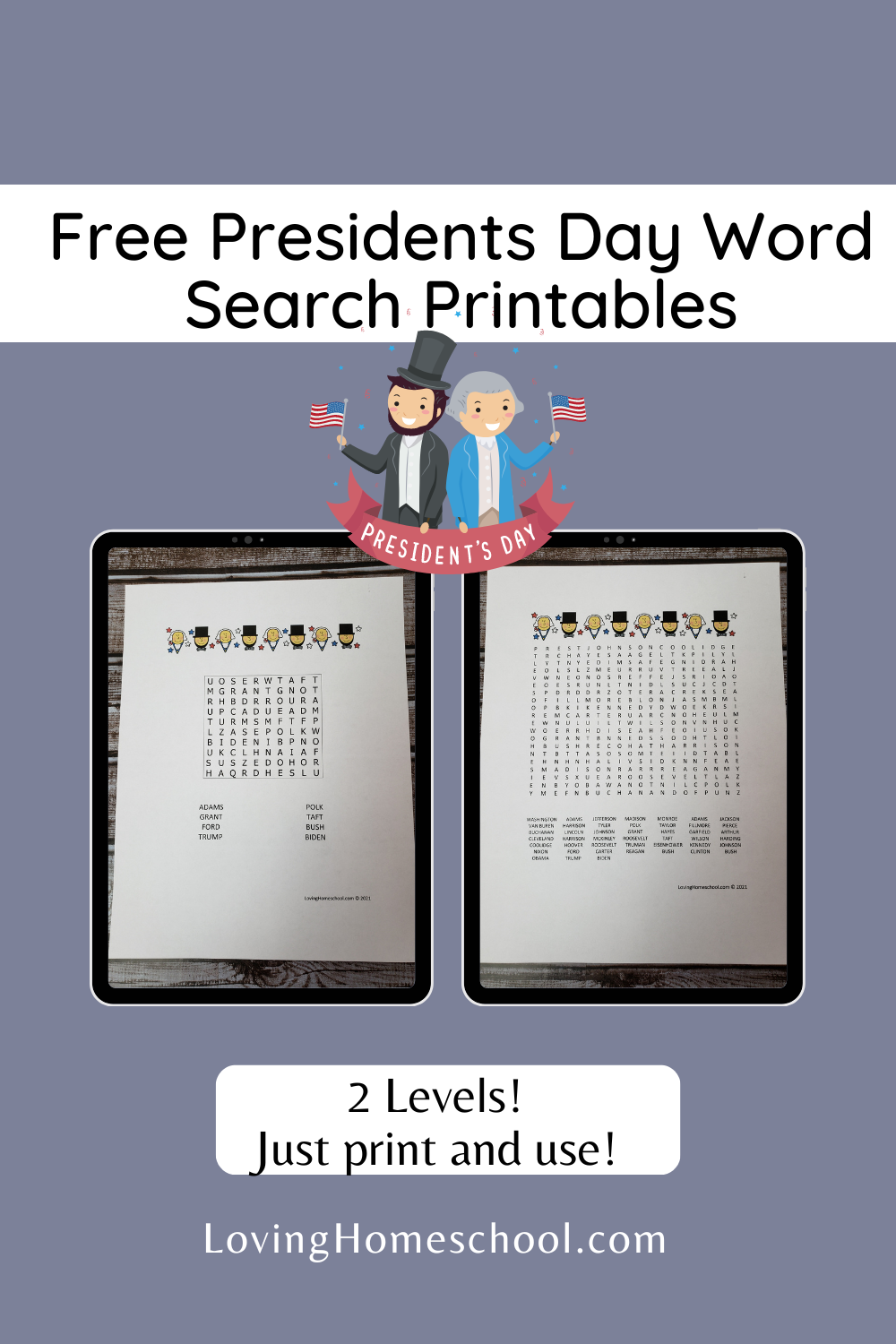Presidential Word Search Printable