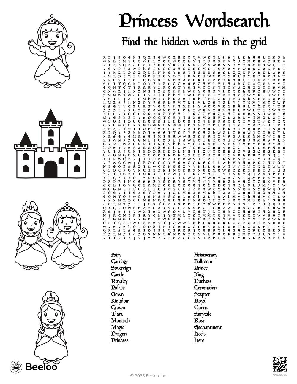 Princess themed Word Searches Beeloo Printable Crafts And Activities For Kids