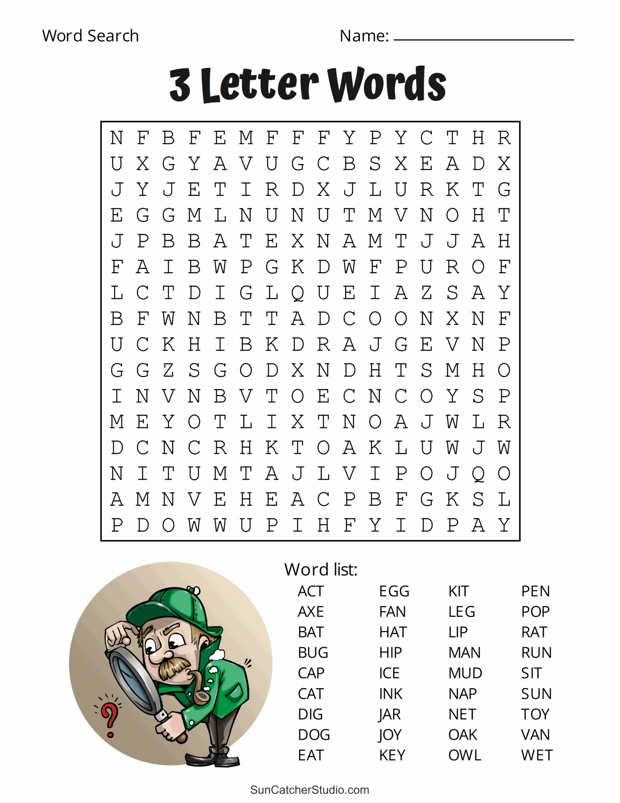Printable 3 Letter Word Search Puzzles Word Find Free Printables Monograms Design Tools Patterns DIY Projects