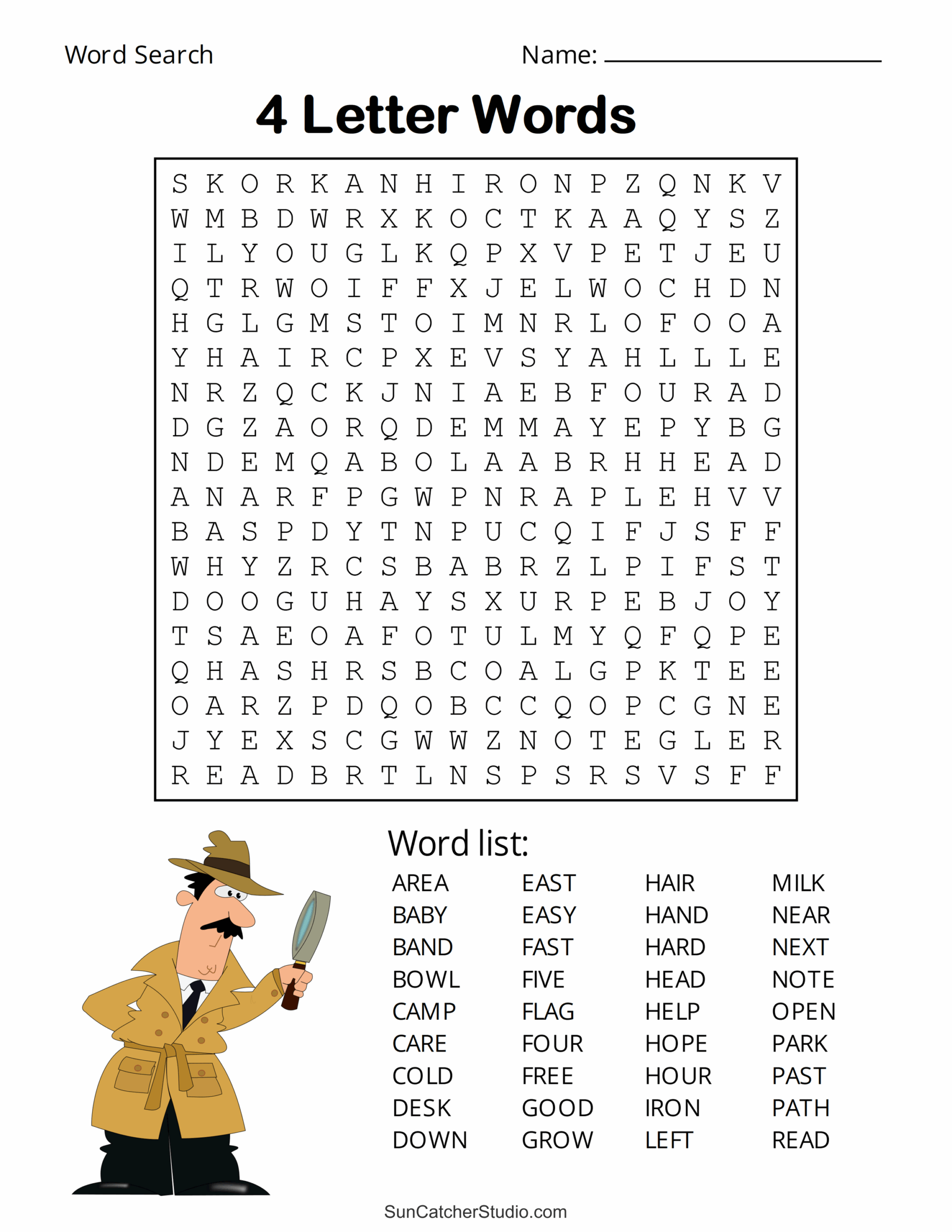 4th Grade Word Search Printables