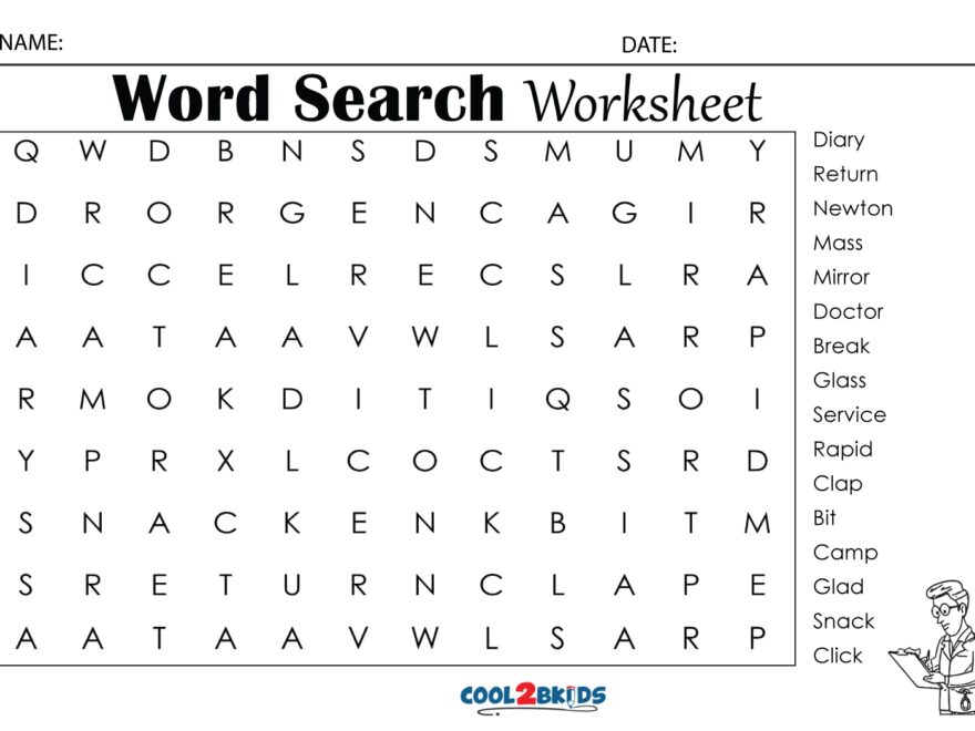 Printable 4th Grade Word Search Cool2bKids