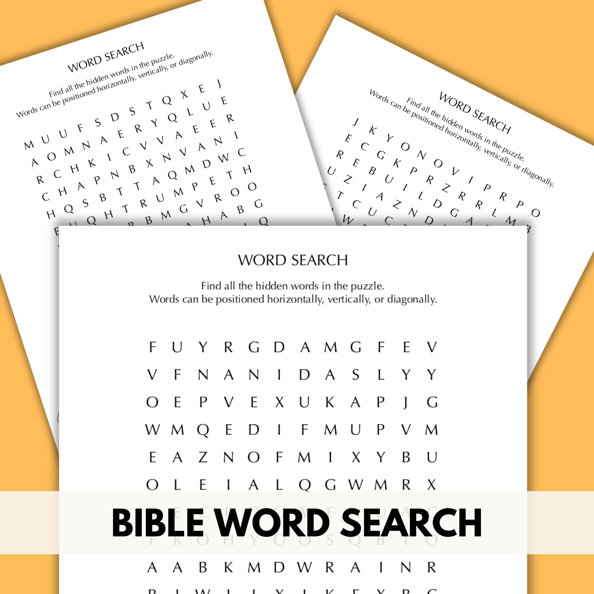 Printable Bible Word Search Kids Activity Book Bundle Classful
