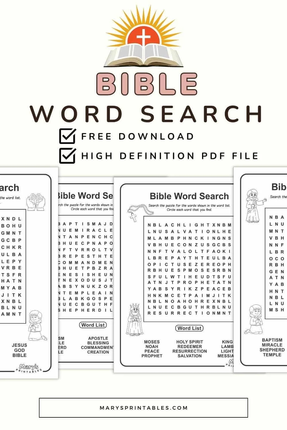 Printable Bible Word Search Puzzles For Kids Free Fun