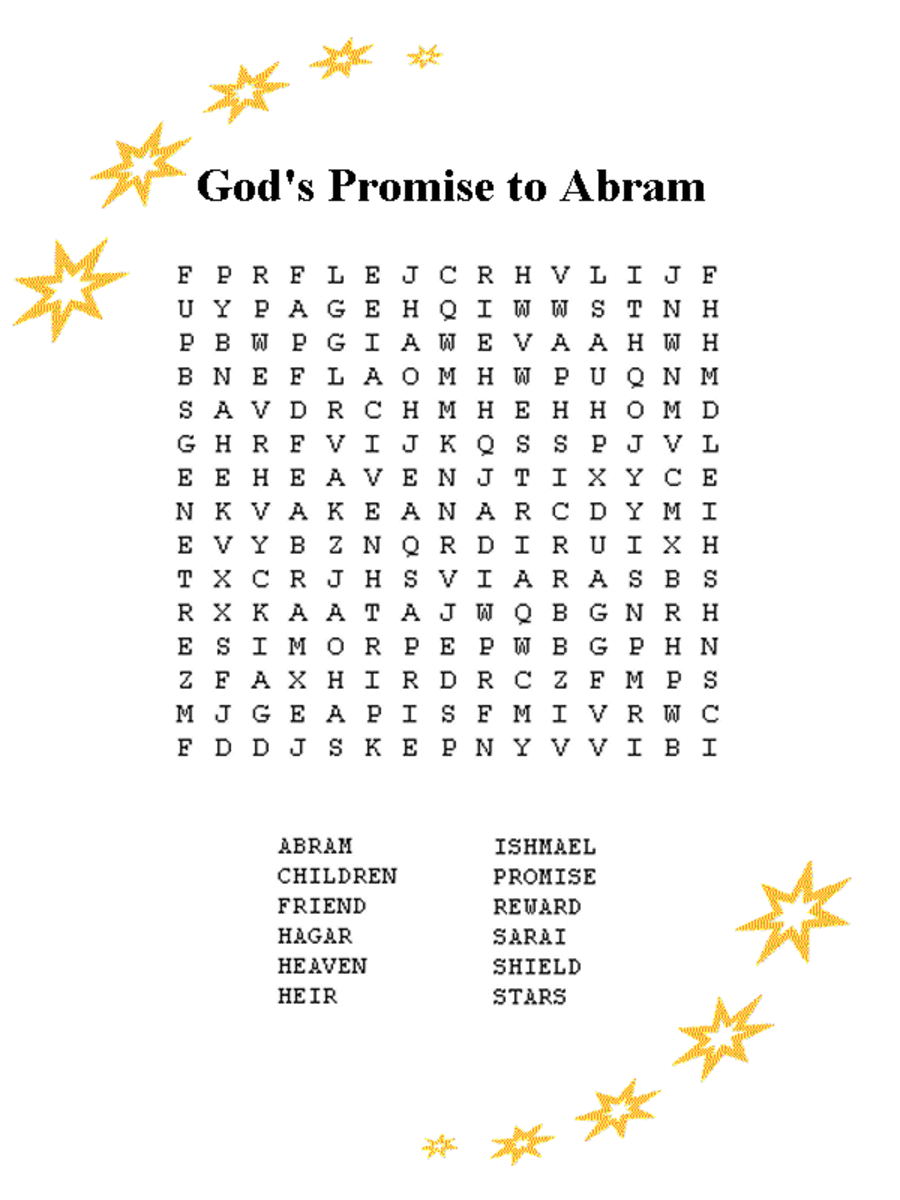 Printable Bible Word Searches From Genesis HubPages