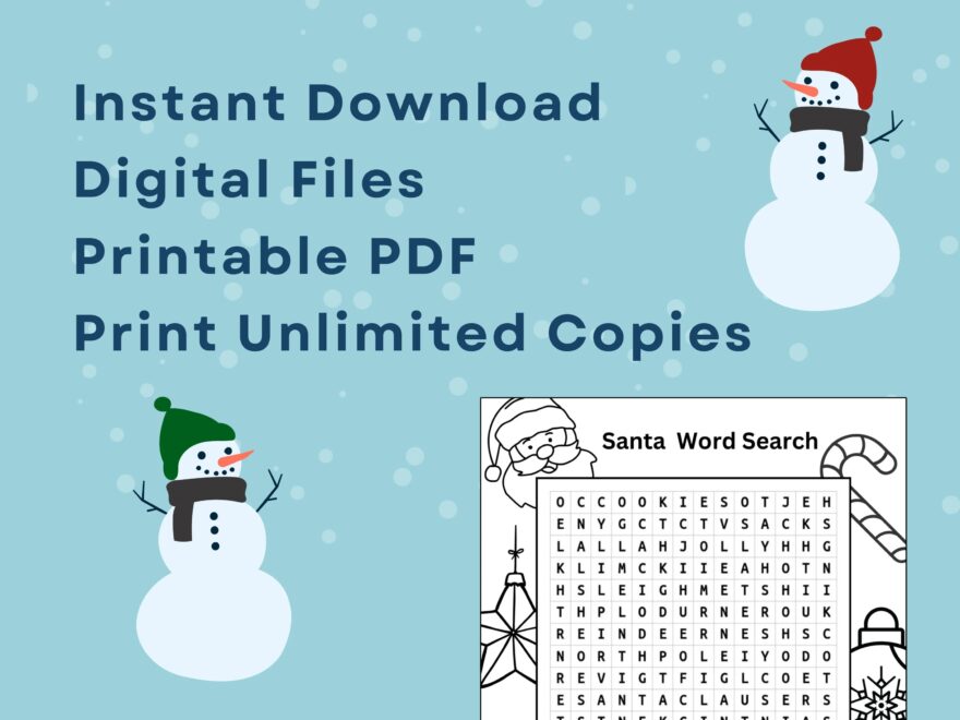 Printable Christmas Game Santa Claus Word Search Puzzle Coloring Page Fun Word Game For Holiday Parties And Classrooms Instant Download Etsy