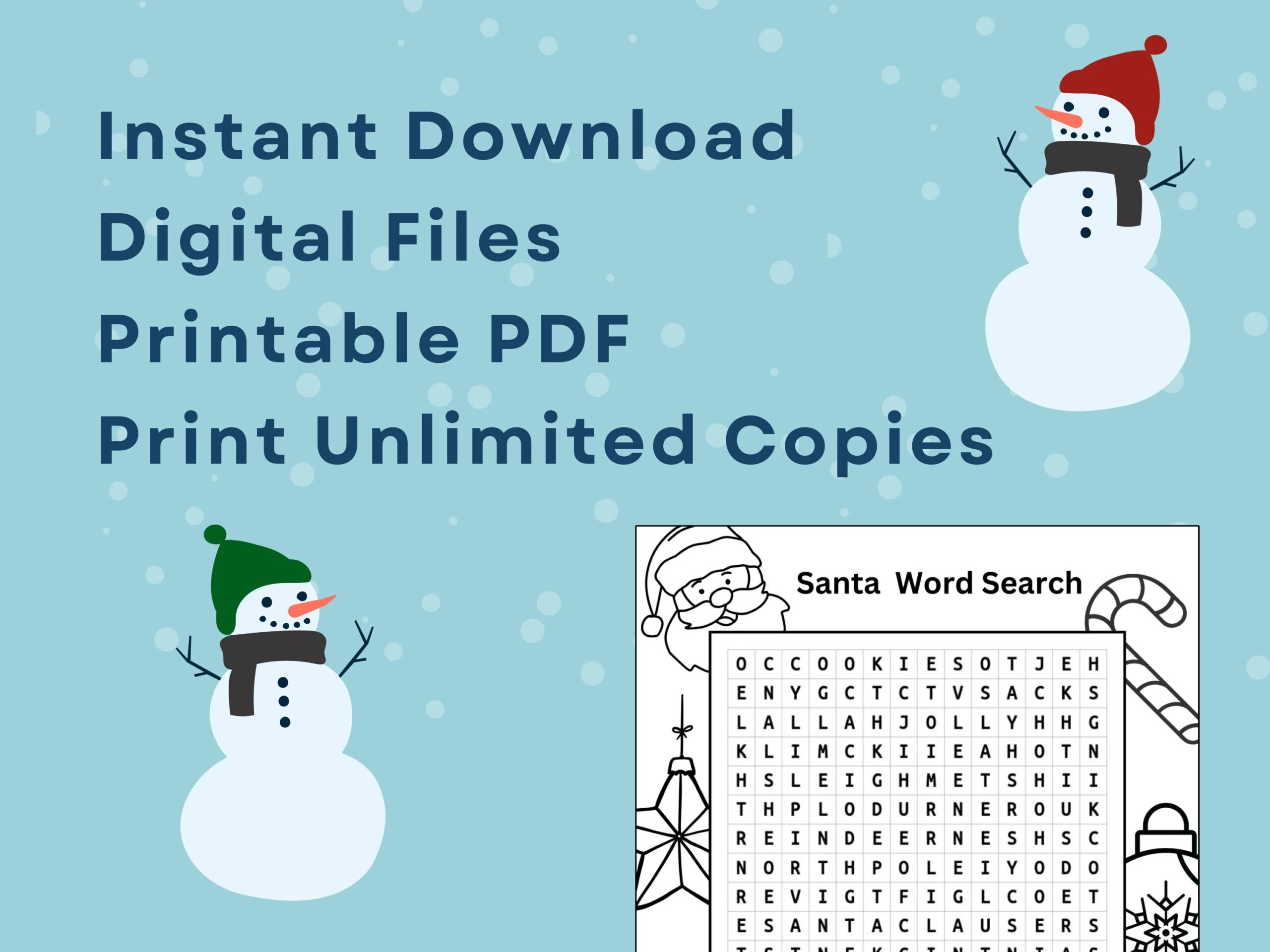 Printable Christmas Game Santa Claus Word Search Puzzle Coloring Page Fun Word Game For Holiday Parties And Classrooms Instant Download Etsy