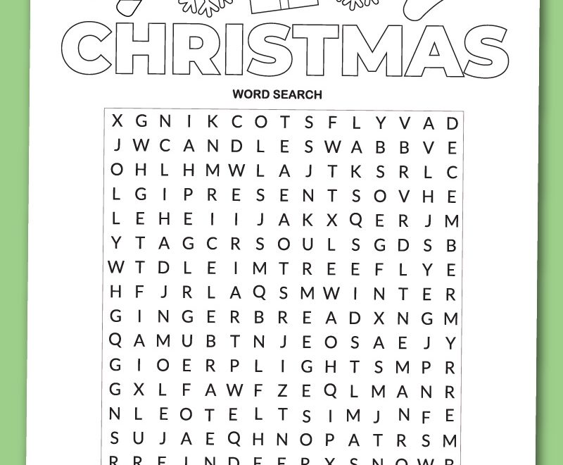 Printable Christmas Word Search Chevron Lemon Worksheets Library