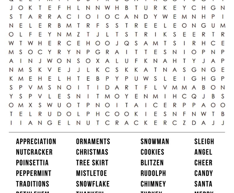 Printable Christmas Word Search Cool2bKids
