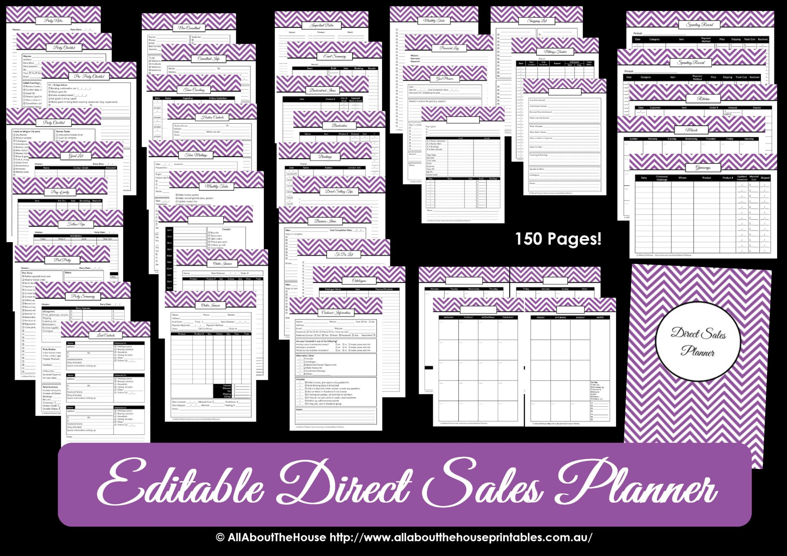 Printable Direct Sales Planner EDITABLE All About Planners