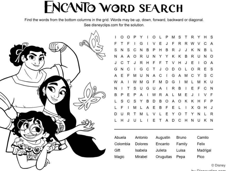 Printable Disney Word Search Games Disneyclips