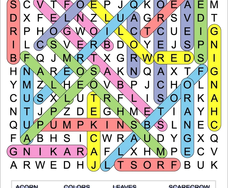 Printable Fall Word Searches For Kids Tree Valley Academy