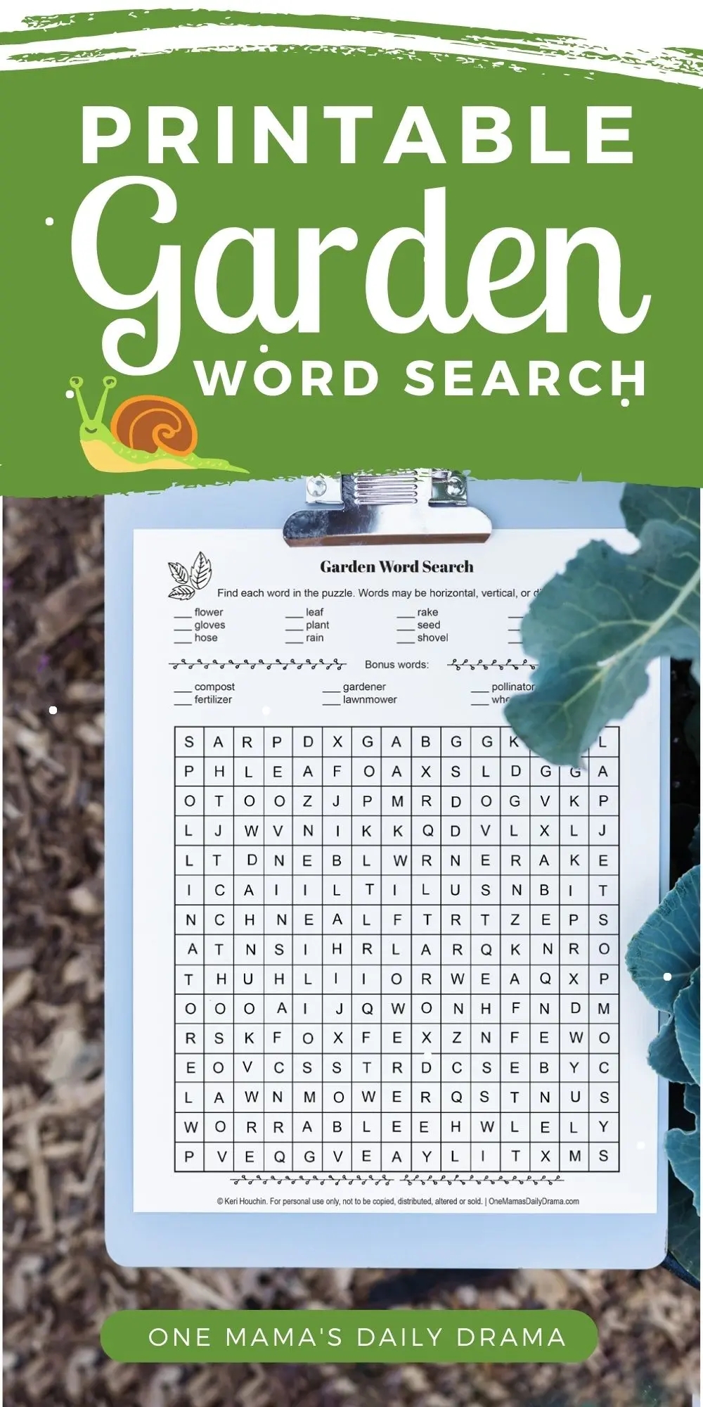 Printable Garden Word Search Fun Spring Kids Activity