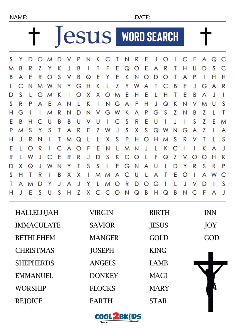 Printable Jesus Word Search Cool2bKids