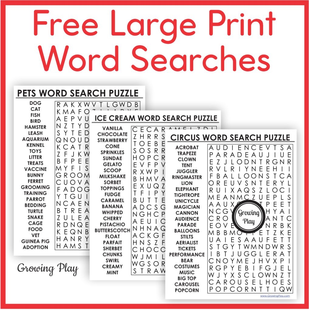 Adult Word Searches Printable