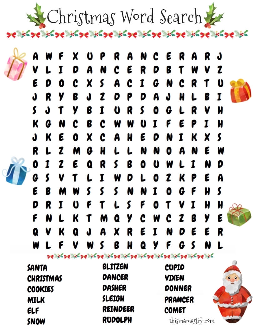 Printable Santa Claus Word Search A Fun Christmas Activity This Mama s Life