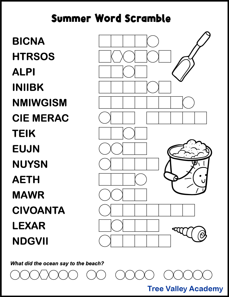Fun Summer Word Search Printables