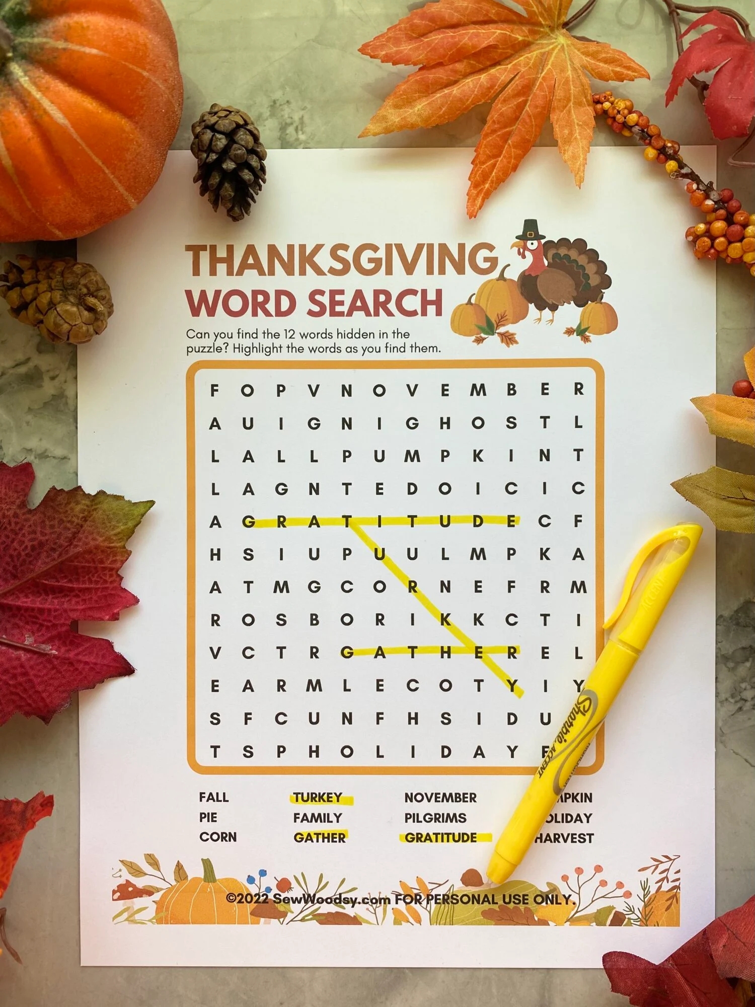 Printable Thanksgiving Word Search Sew Woodsy Printable Thanksgiving Word Search Sew Woodsy