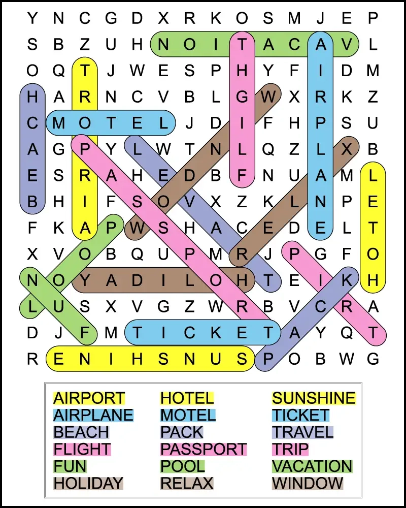 Word Search Printable Crossword Puzzle