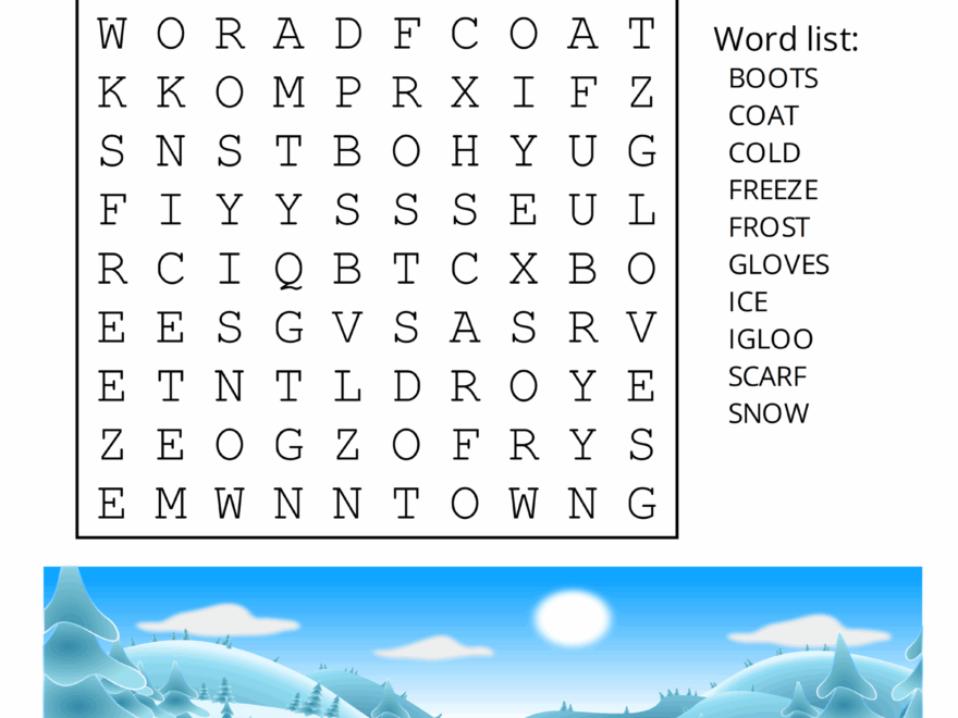 Printable Winter Word Search Puzzles Word Find Free Printables Monograms Design Tools Patterns DIY Projects