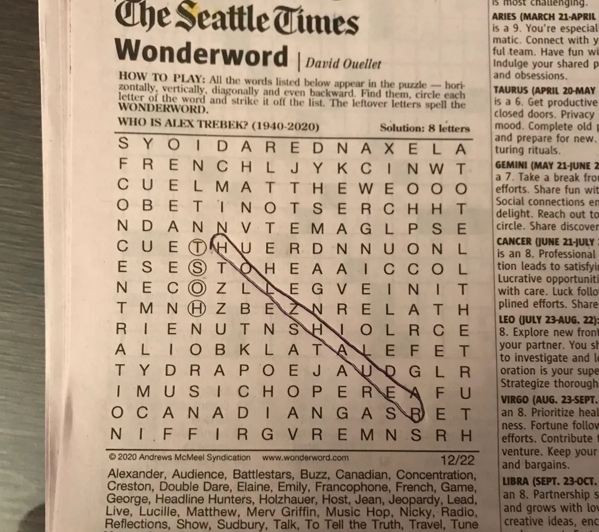 Free Printable Wonder Word Search