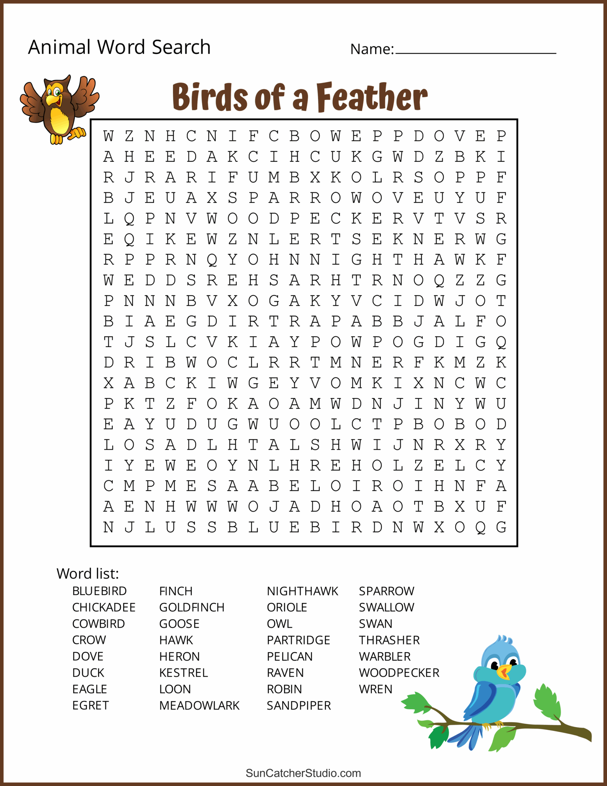 Free Printable Forrest Animal Word Search