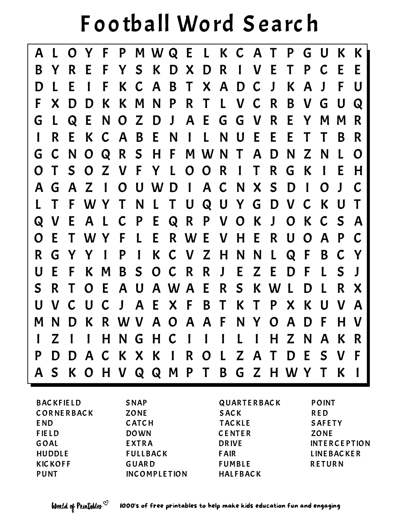 Library Word Search Printable