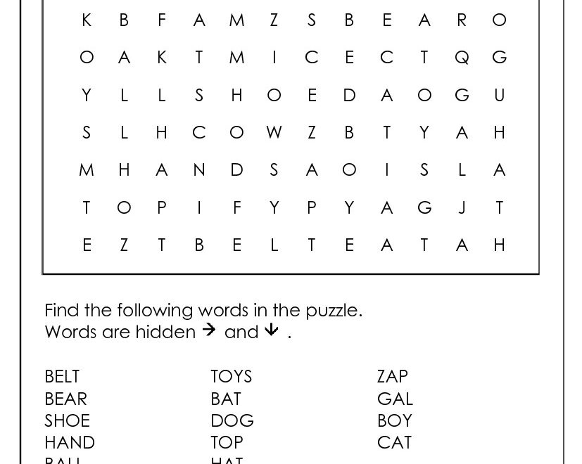 Printable Word Searches Worksheets Library