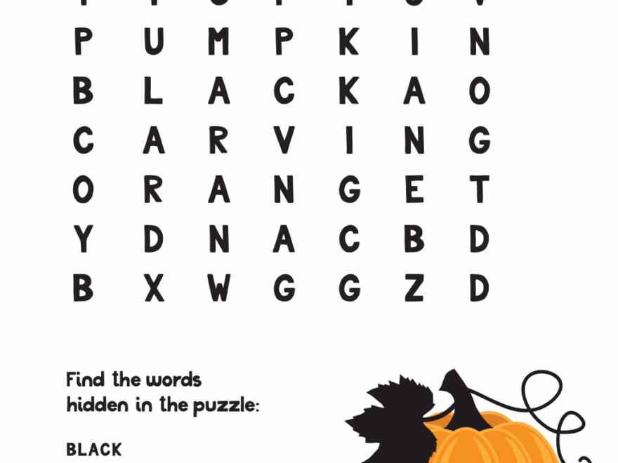 Pumpkin Word Find Printable For Kids Learning Resources