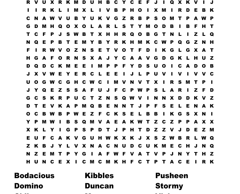 Pusheen The Cat Wordsearch WordMint
