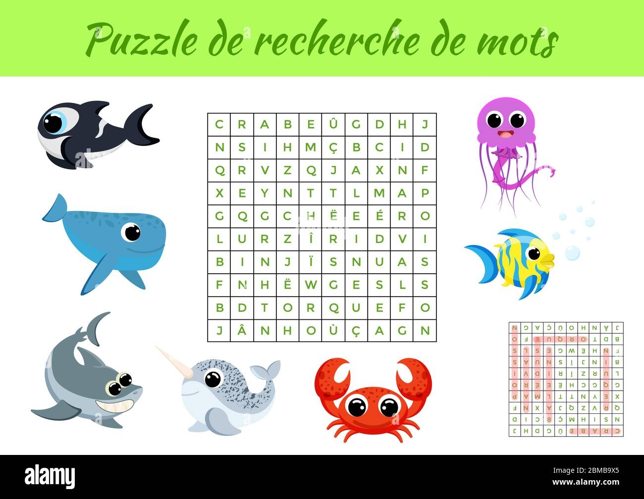 Puzzle De Recherche De Mots Word Search Puzzle With Pictures Educational Game For Study French Words Activity Worksheet Colorful Printable Version Stock Vector Image Art Alamy