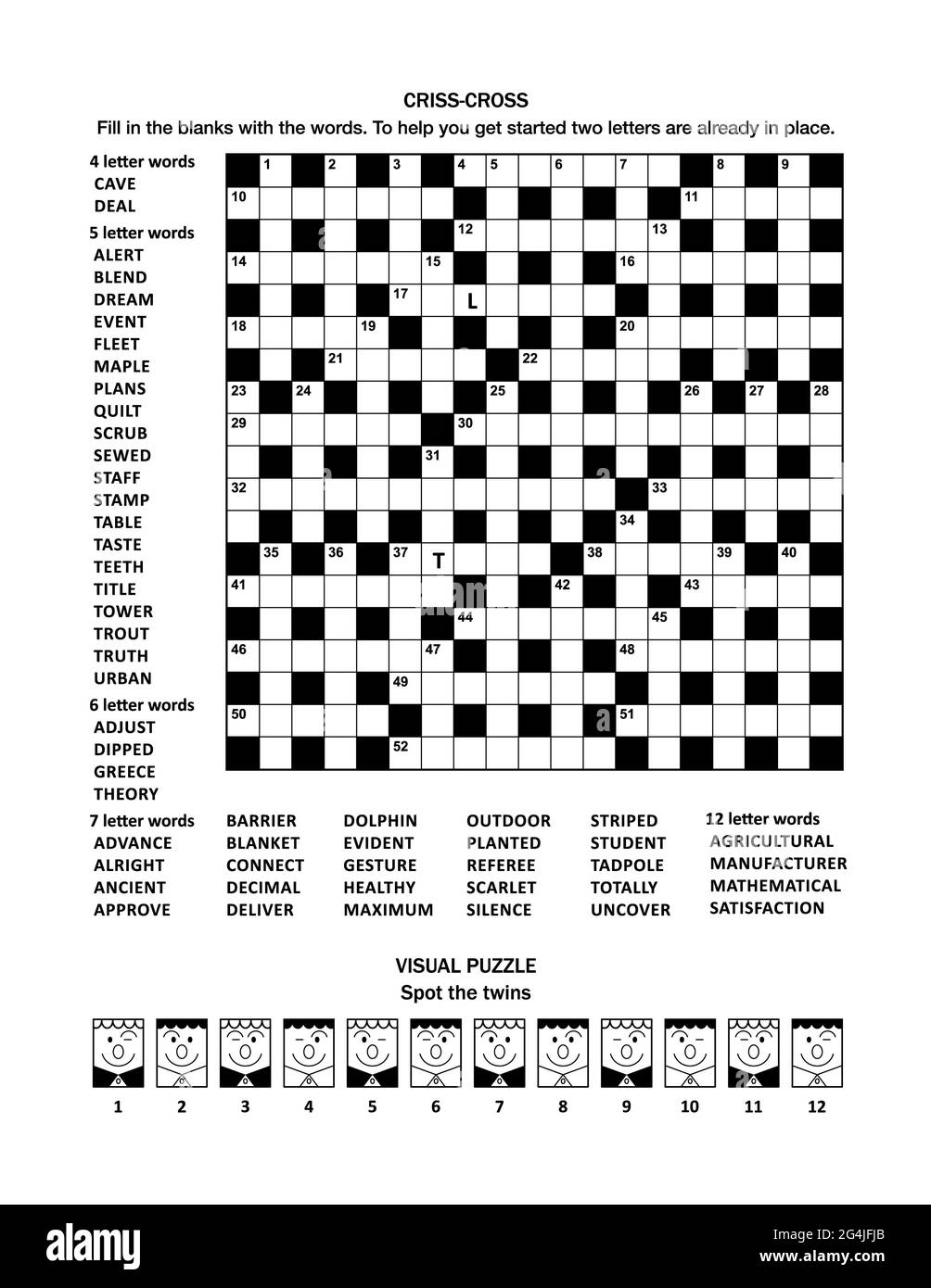English 12 Word Searches Printable
