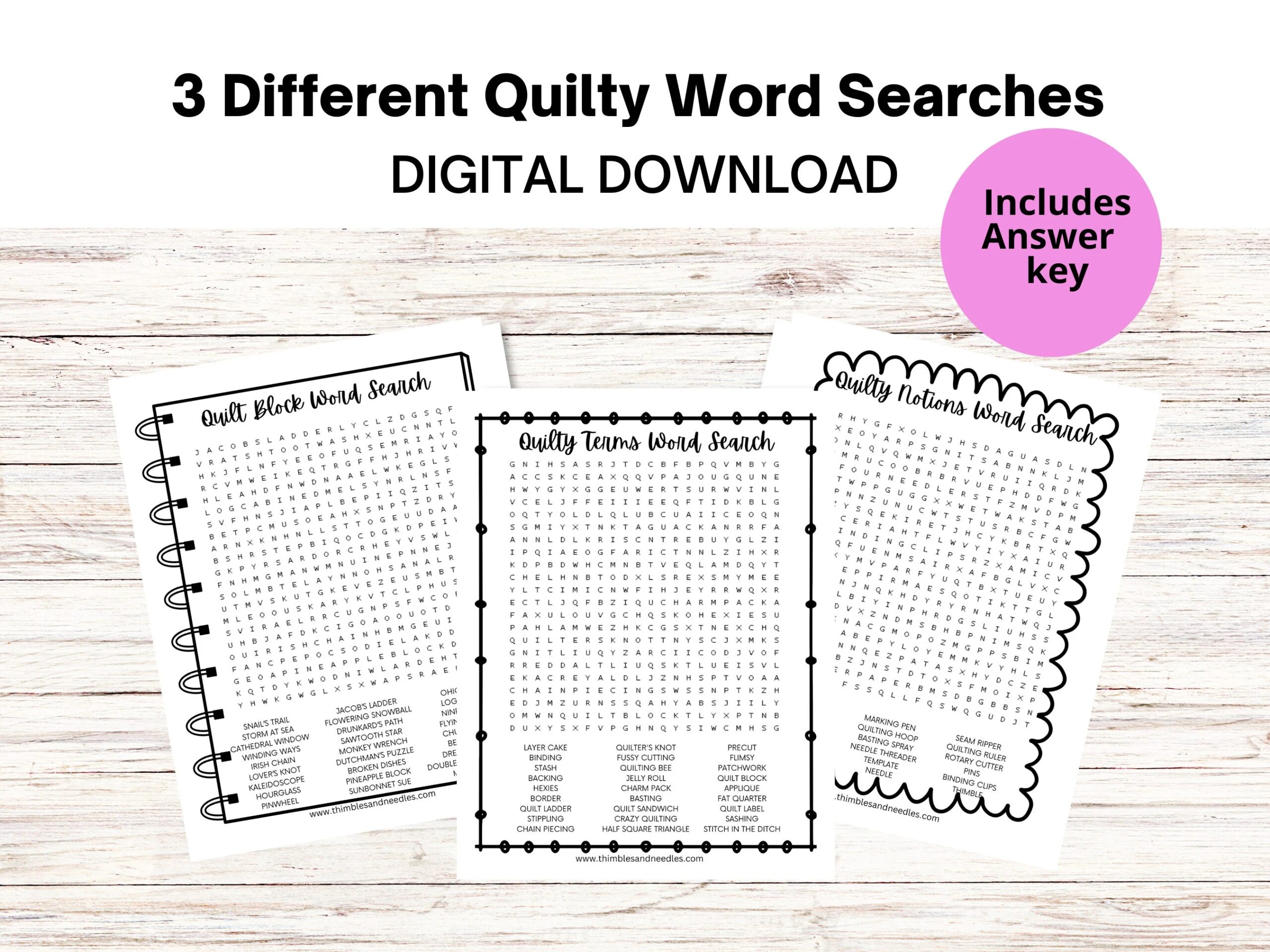 Quilting Word Search Printables Quilt Retreat Games Digital Download Etsy