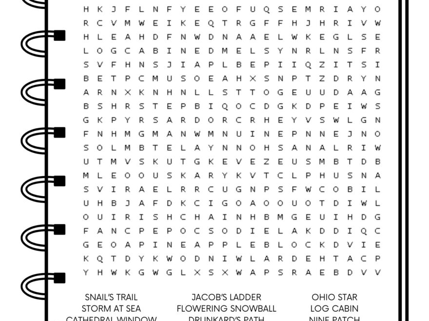 Quilting Word Search Printables Quilt Retreat Games Digital Download Etsy
