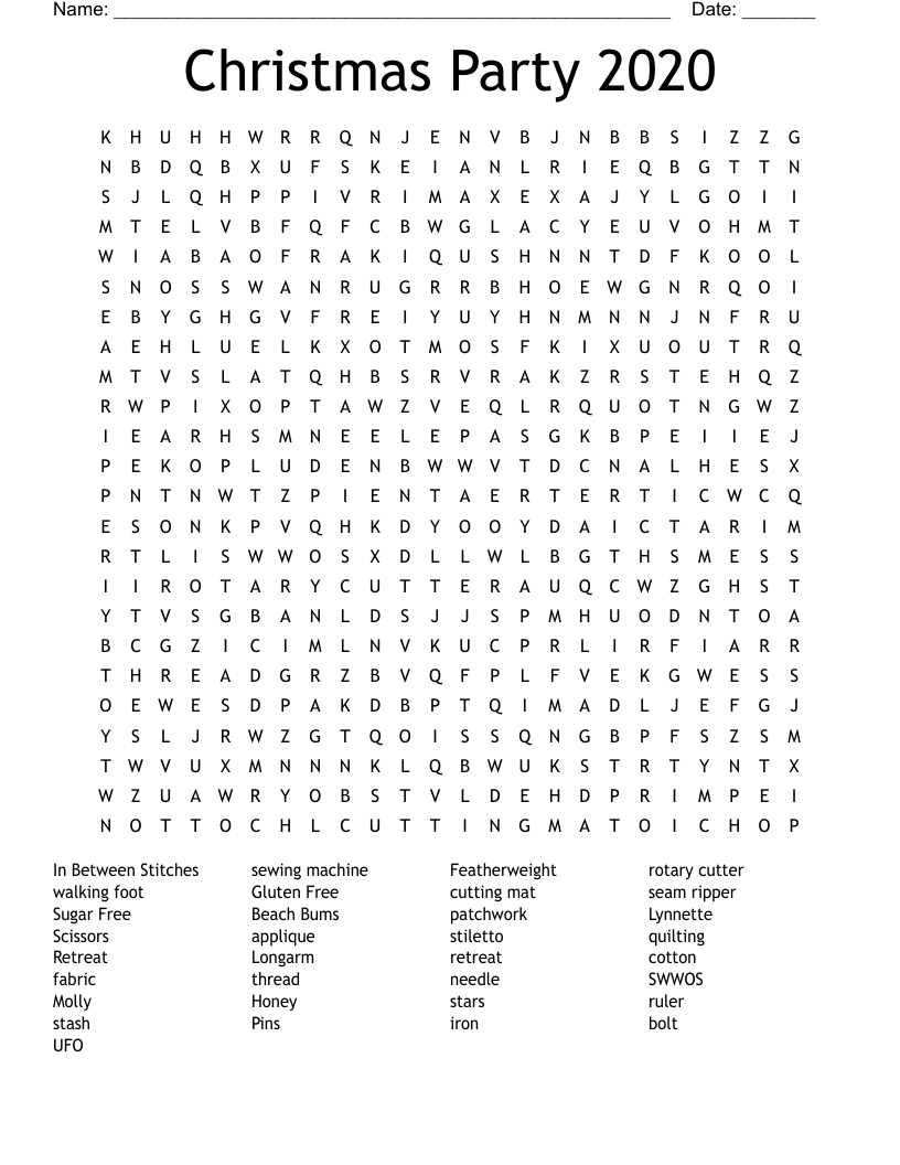 Quilting Word Search WordMint