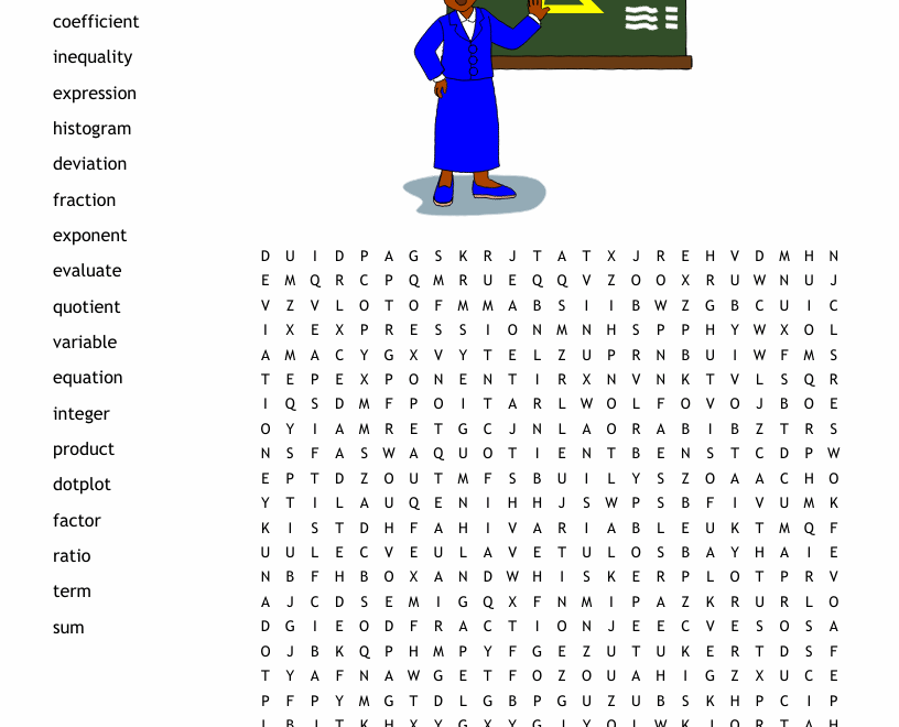 Rational Numbers Word Search WordMint