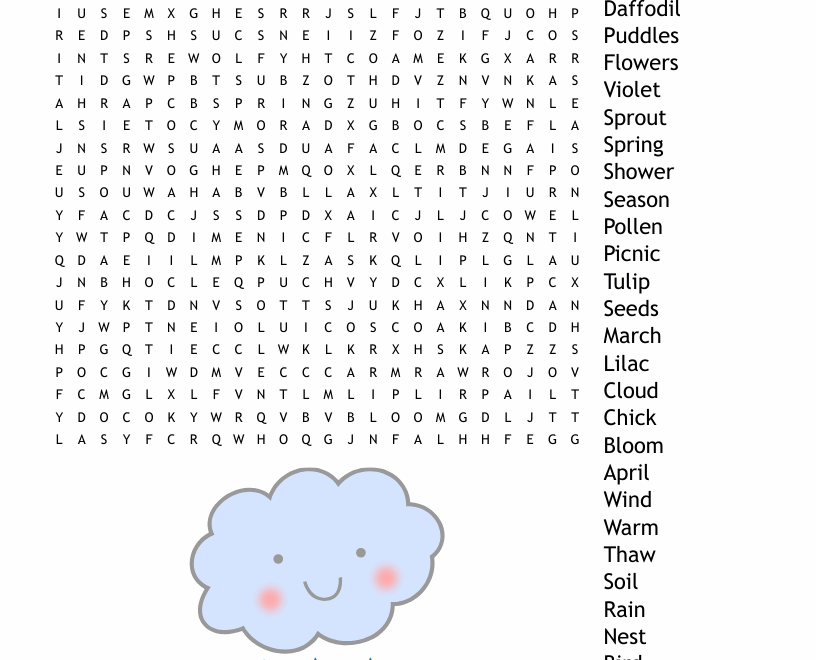 Ready For Spring Word Search WordMint
