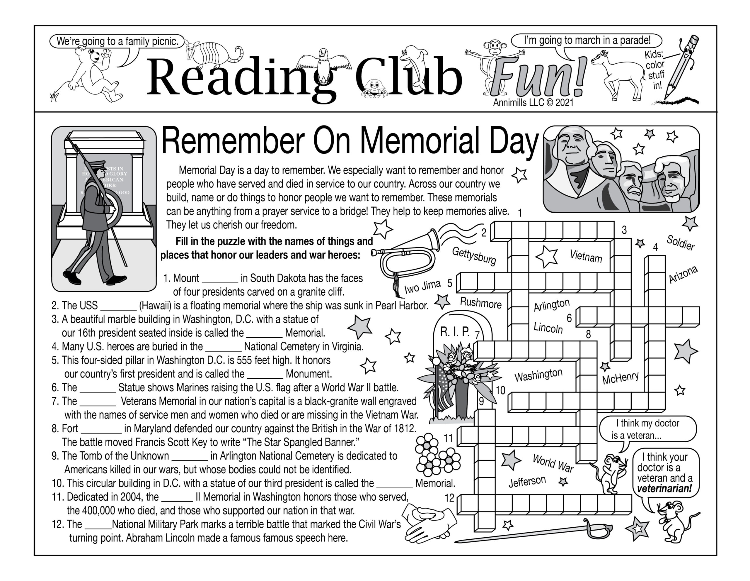 Remember On Memorial Day Themed Activity Set Word Search Puzzle Made By Teachers