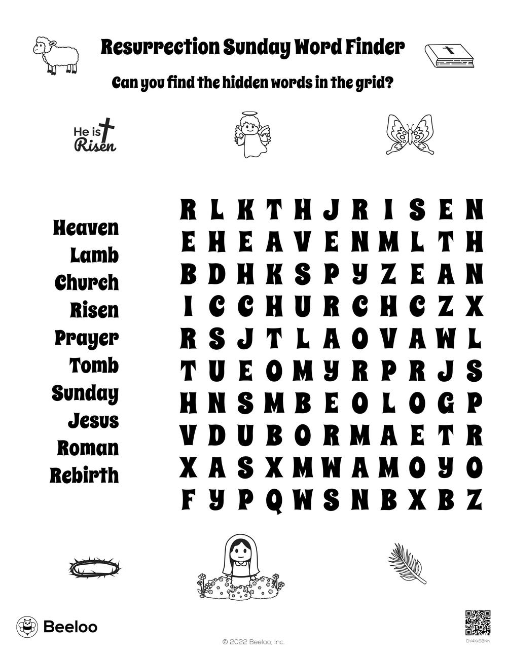 Word Search Printable Church Kids