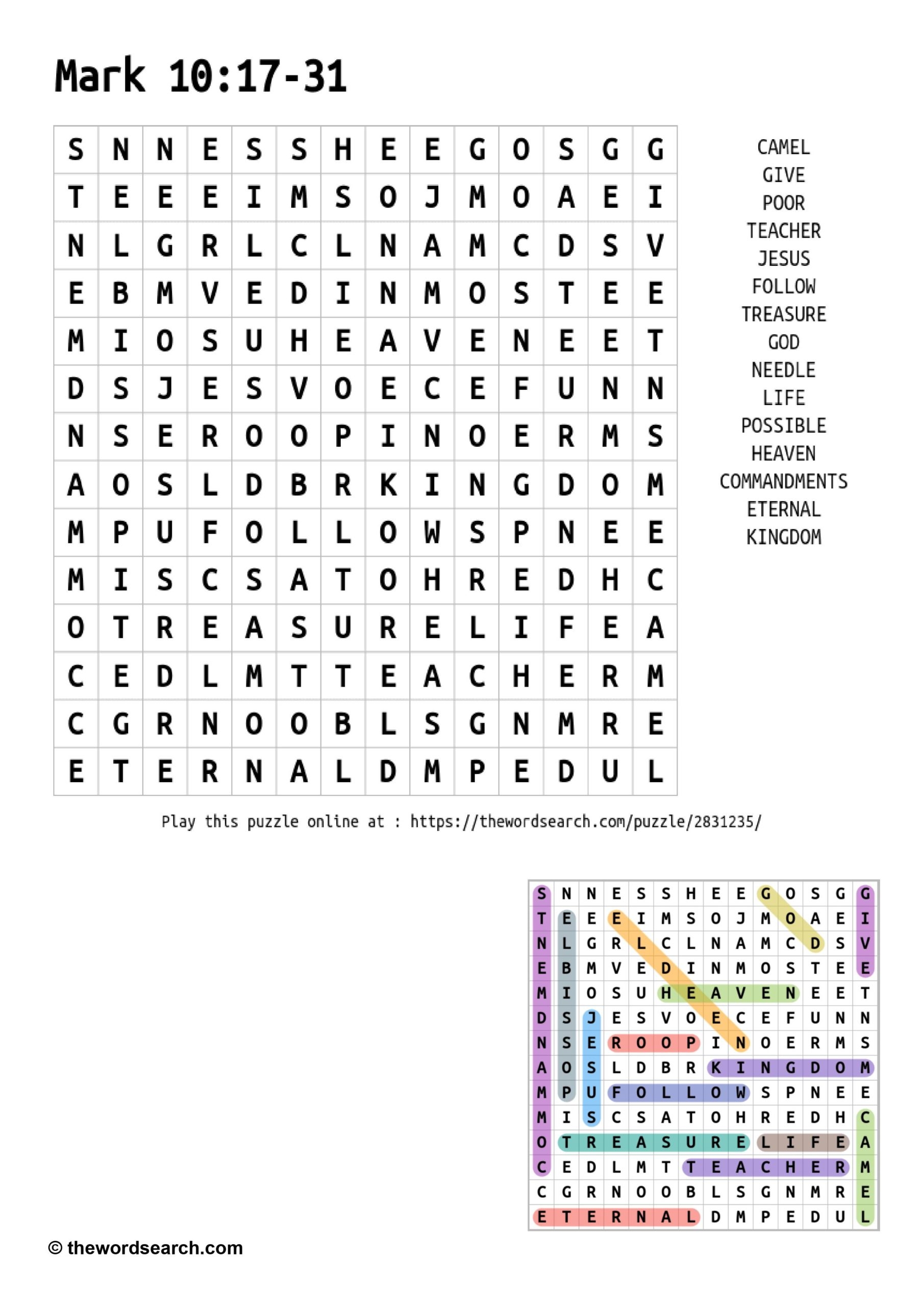 Rich Young Ruler Camel Eye Of A Needle Coloring Page Activity Worksheet And Bible Story For Kids Ministry To Children