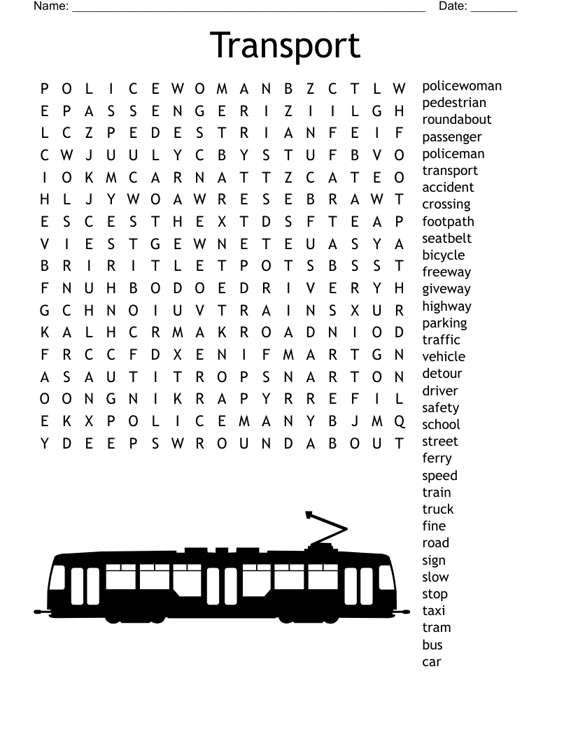 Road Trip Word Search WordMint
