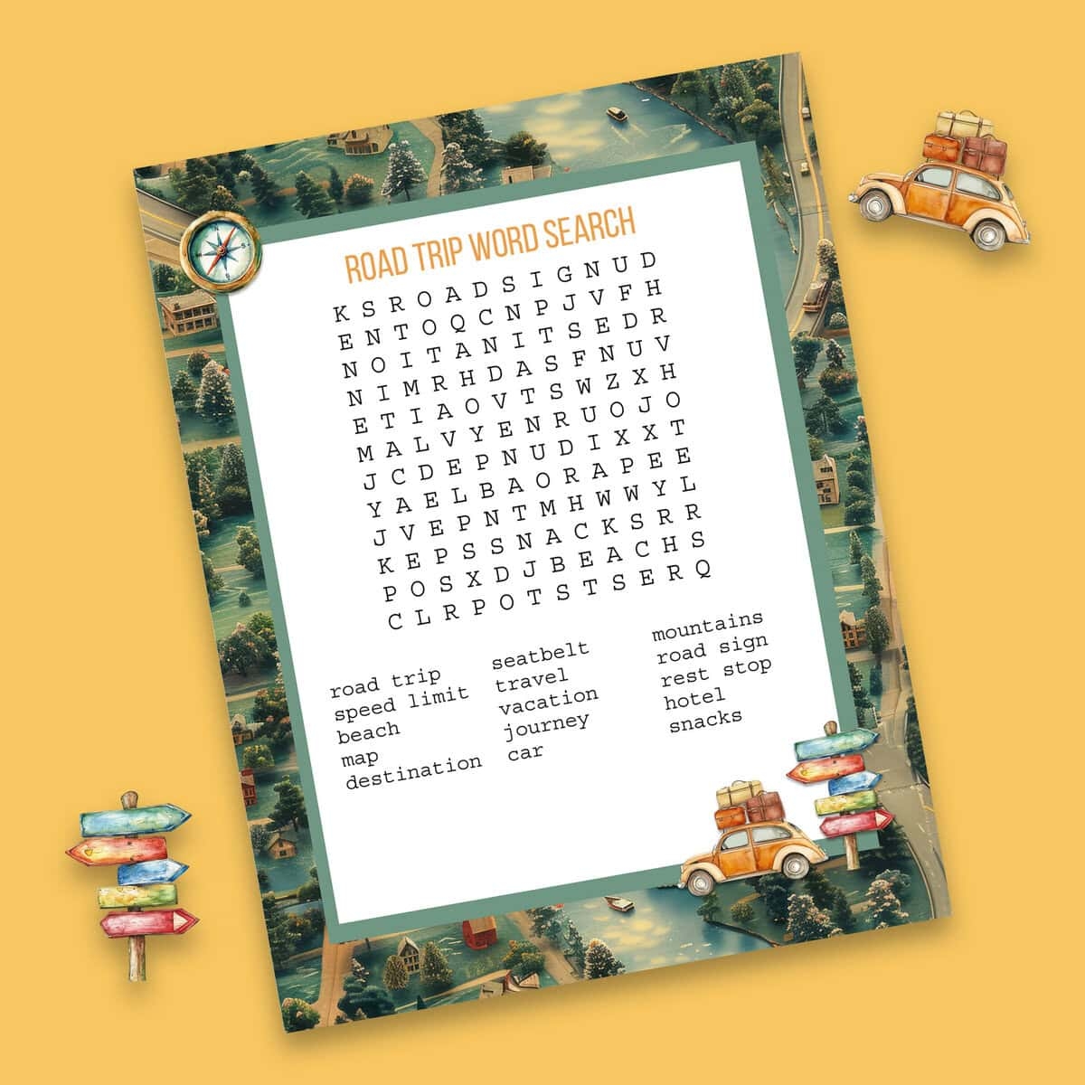 road trip word search road trip word search