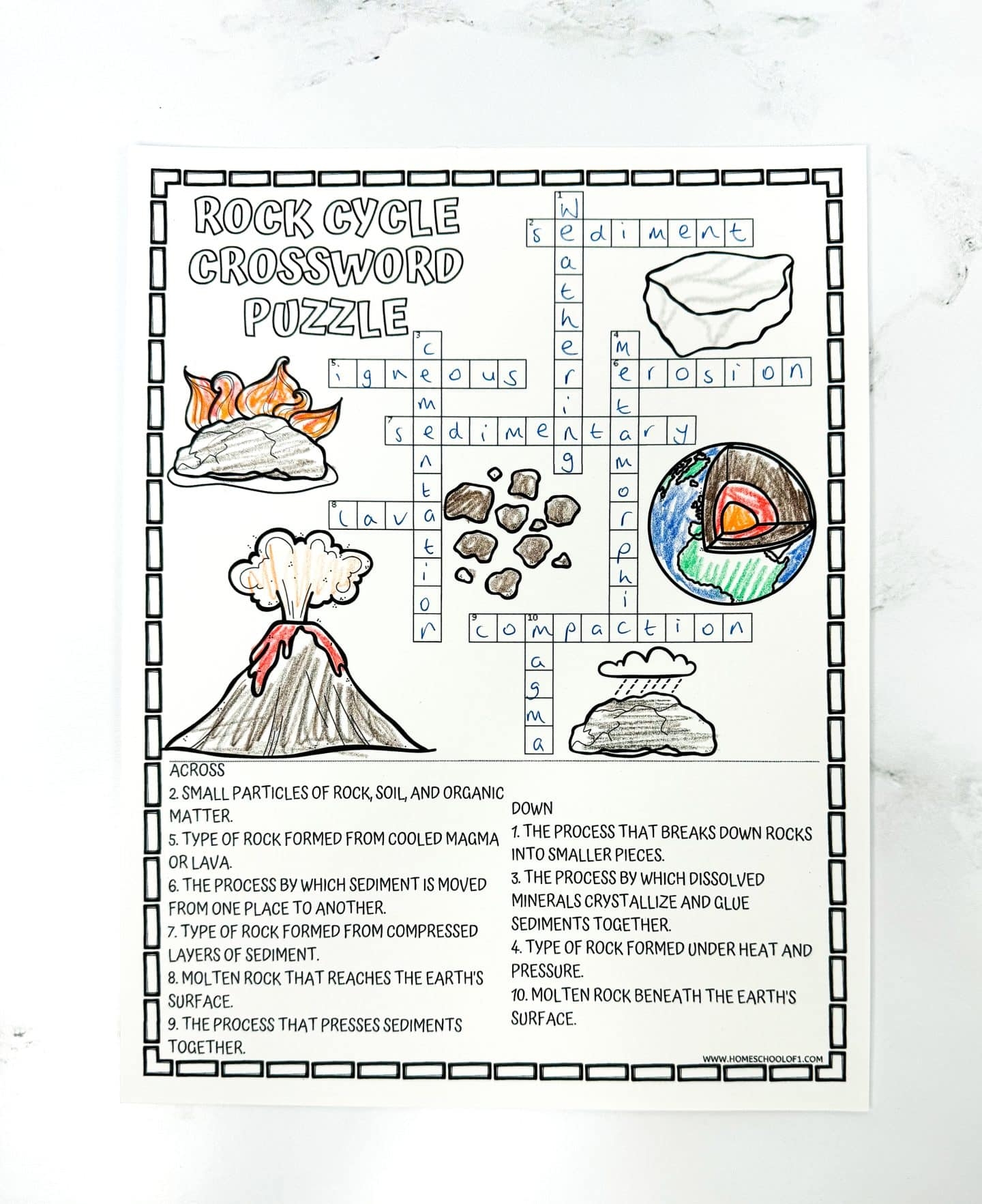 Rock Cycle Word Search Printable